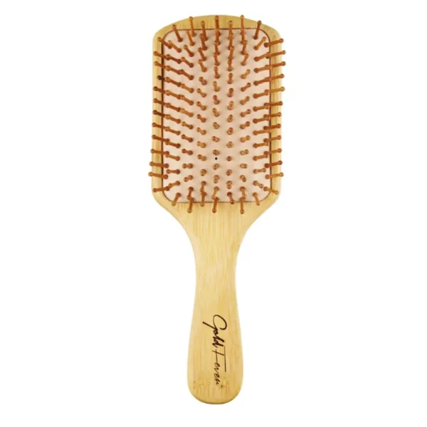 Lot de brosses à cheveux en bambou : peigne à dent large, brosses en picot bambou de plusieurs tailles, brosses massantes – Image 2