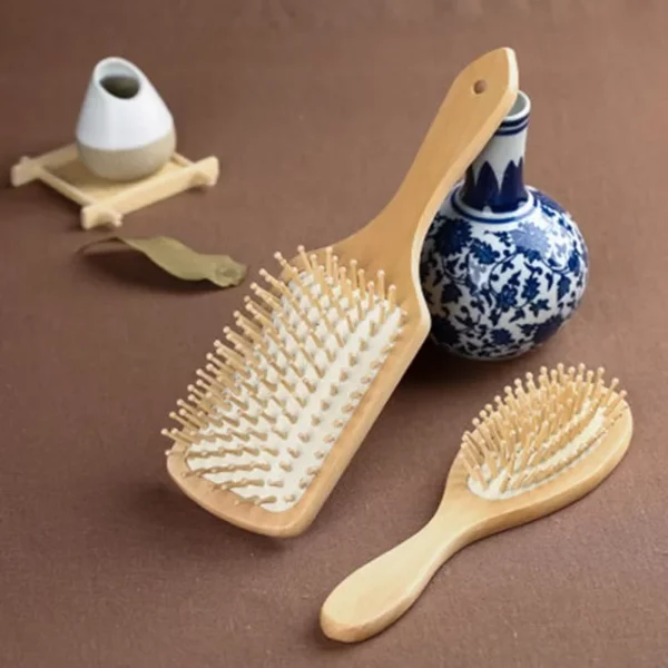 Brosses en Bois avec Coussin d'Air – Massage du Cuir Chevelu – Image 2